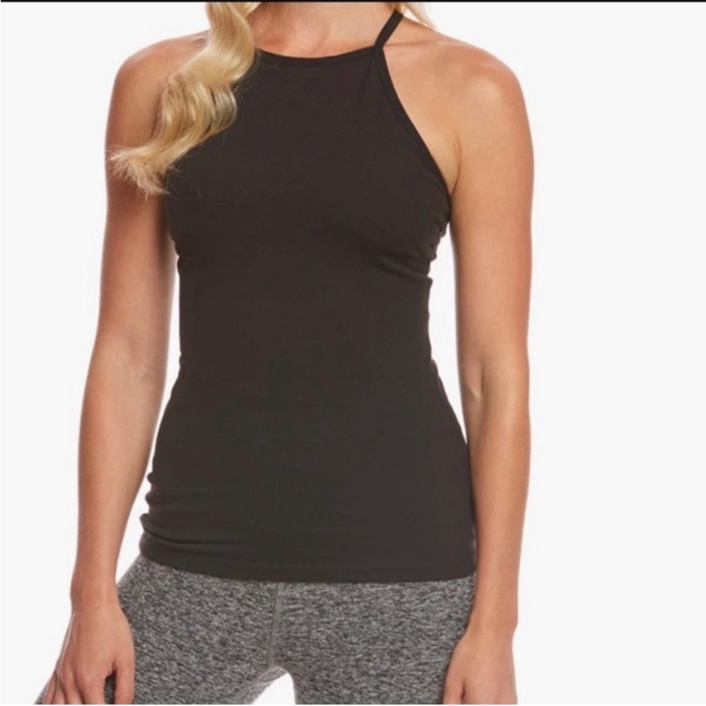 BEYOND YOGA Open Back Tank In Jet Black Sz S